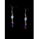 Boucles d'oreille Argent 925, Améthystes et Quartz rutile bleu