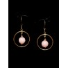 Boucles d'oreille Gold Filled Créoles avec Agates roses
