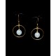 Boucles d'oreille Gold Filled Créoles avec Agates bleues