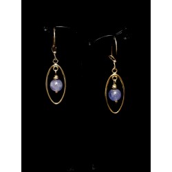 Boucles d'oreille Gold Filled Ovales avec Tanzanites