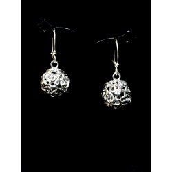 Boucles d'oreille Argent 999 Perles filigranes