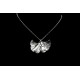 Collier Feuille de Ginkgo Argent 999 sur chaîne Argent 925