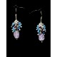 Boucles d'oreille Argent 925 Grappe Crista de Swarovski et Améthyste