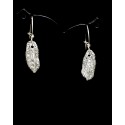 Boucles d'oreille Feuille Noisetier Argent 999