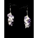 Boucles d'oreille Argent 925 Grappe Améthyste et Quartz rose