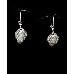 Boucles d'oreille Argent 999 Feuilles de Bouleau (petites)