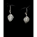 Boucles d'oreille Argent 999 Feuilles de Bouleau (petites)