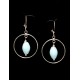 Boucles d'oreille Argent 925, Créoles avec Amazonites