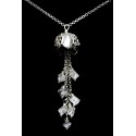 Collier Clochette Argent 999 avec Cristal de Roche craquelé