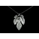 Collier Feuille de Figuier Argent 999 sur chaîne Argent 925