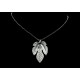 Collier Feuille de Figuier Argent 999 sur chaîne Argent 925