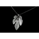 Collier Feuille de Figuier Argent 999 sur chaîne Argent 925