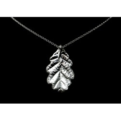 Collier Feuille de Chêne Argent 999 sur chaîne Argent 925