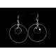 Boucles d'oreille Argent 925, Créoles avec breloques Onyx