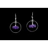Boucles d'oreille Argent 925 Créoles avec Améthyste