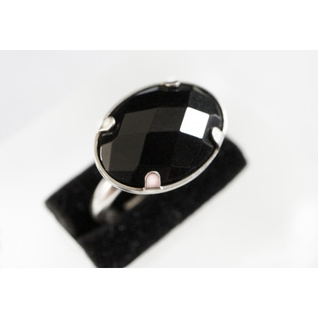 Bague Argent 925 et Agate noire