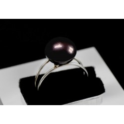 Bague Argent 925 et Perle de Culture noire