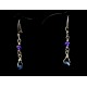 Boucles d'oreille Gold Filled, Améthyste et Dark Cristal