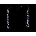 Boucles d'oreille Gold Filled, Améthyste et Dark Cristal