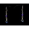 Boucles d'oreille Gold Filled, Améthyste et Dark Cristal
