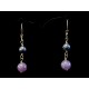 Boucles d'oreille Gold Filled, Galaxite et Lépidolite