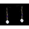 Boucles d'oreille Gold Filled, Améthyste et Cristal de Roche