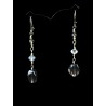 Boucles d'oreille Gold Filled, Quartz fumé et Cristal de Roche