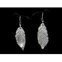 Boucles d'oreille Argent 999 Feuilles de Charme asymétriques