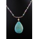 Collier Gold Filled, Améthyste, Apatite et Howlite Turquoise