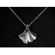 Collier Feuille de Ginkgo Argent 999 (petite)