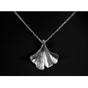 Collier Feuille de Ginkgo Argent 999 (petite)