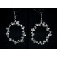 Boucles d'oreille Argent 925, Cristal de Roche, Quartz rutile et Spinelle