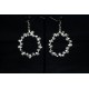 Boucles d'oreille Argent 925, Cristal de Roche, Quartz rutile et Spinelle