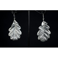 Boucles d'oreille Argent 999 Feuilles de Chêne