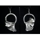 Boucles d'oreille Argent 999 Feuilles de Ginkgo sur anneau