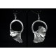 Boucles d'oreille Argent 999 Feuilles de Ginkgo sur anneau