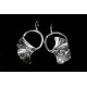 Boucles d'oreille Argent 999 Feuilles de Ginkgo sur anneau