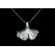 Collier Argent 999 Feuille de Ginkgo (moyenne)