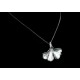 Collier Argent 999 Feuille de Ginkgo (moyenne)