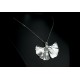 Collier Argent 999 Feuille de Ginkgo avec Oxyde de Zirconium