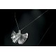 Collier Argent 999 Feuille de Ginkgo avec Oxyde de Zirconium