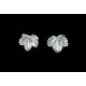 Boucles d'oreille Argent 999 Puces Feuilles de Groseiller (moyennes)