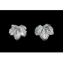 Boucles d'oreille Argent 999 Puces Feuilles de Groseiller (moyennes)