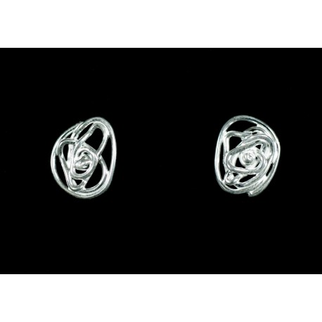 Boucles d'oreille Puces en Argent 999 Rosace