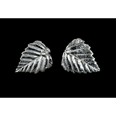 Boucles d'oreille Argent 999 Feuilles de Bouleau (petites)