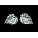 Boucles d'oreille Argent 999 Feuilles de Bouleau (moyennes)