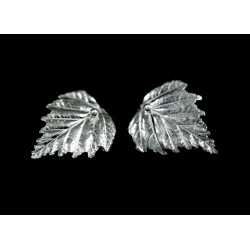 Boucles d'oreille Argent 999 Feuilles de Bouleau (grandes)