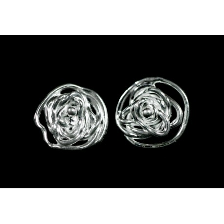 Boucles d'oreille Puces en Argent 999 Rose