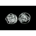 Boucles d'oreille Puces en Argent 999 Rose