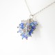 Collier Argent 925 et Grappe Cristal de Swarovski Bleu